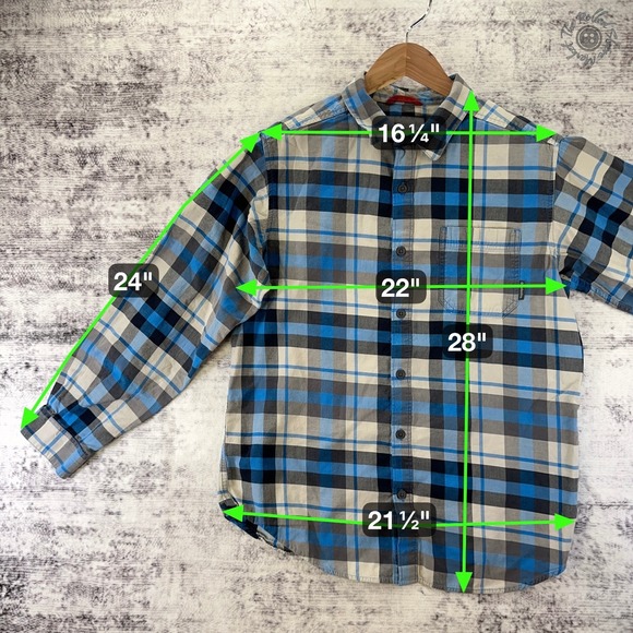 Columbia Long Sleeve Blue Plaid Button Shirt - Men's Medium - Picture 7 of 7